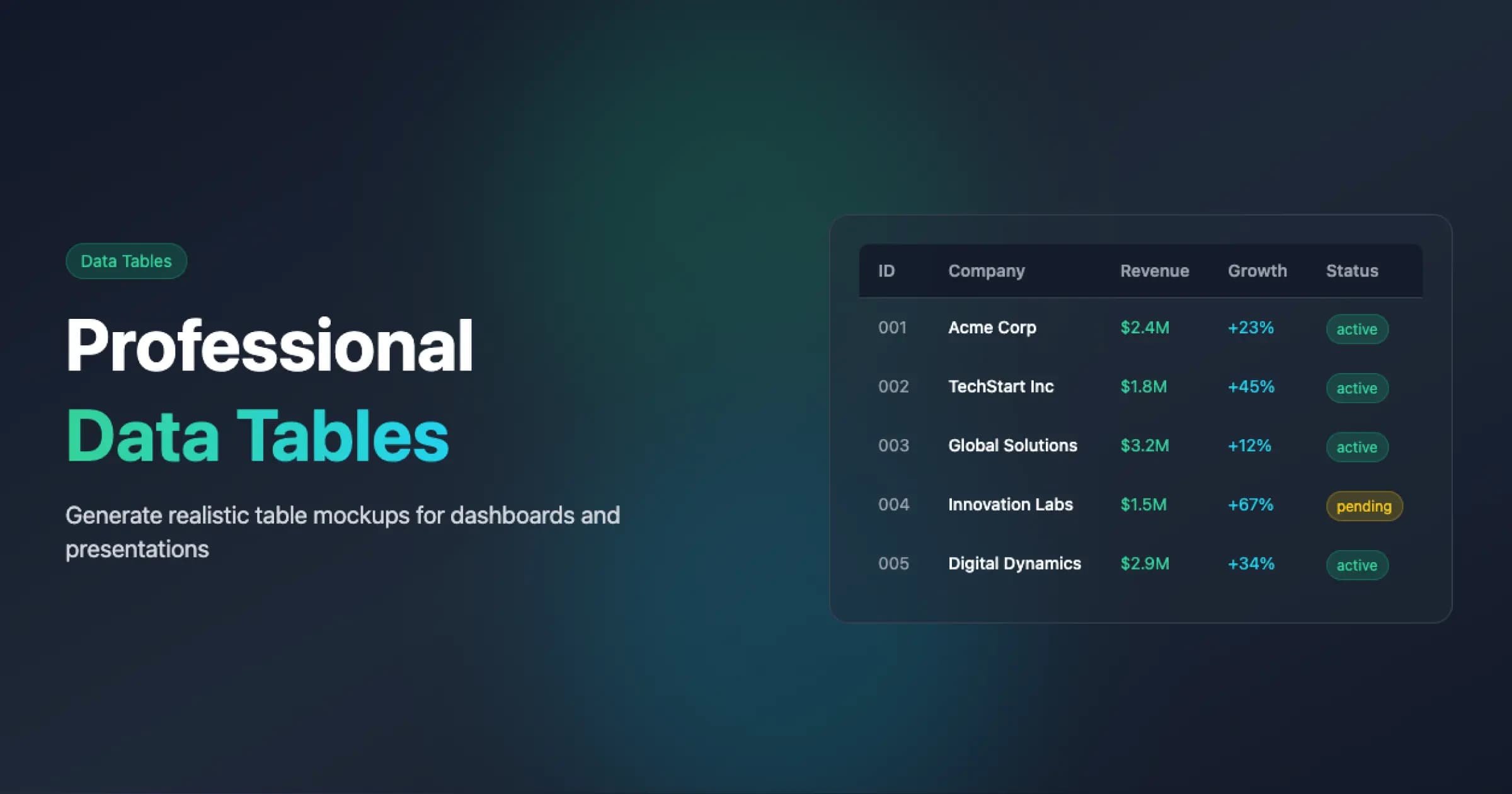 Data Table Generator